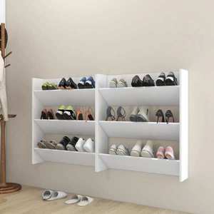 vidaXL Pantofare de perete, 2 buc., alb, 80x18x90 cm, PAL imagine