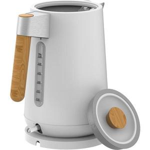 Fierbator electric Ecg Rk 1768 Strix Timber White, 1.7 litri, 2200 W, pereti dubli, otel inoxidabil si elemente din lemn imagine
