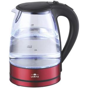 Fierbator electric LENTZ 74128, 1.7 litri, 2200W, sticla, iluminare LED, rosu imagine