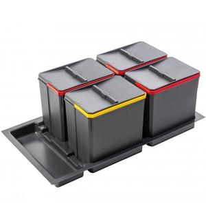 Cos de gunoi Axispace incorporabil in sertar, cu 4 compartimente x 15L, pentru corp de 900 mm imagine