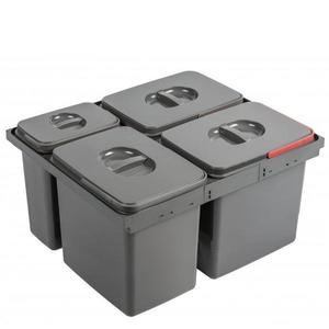 Cos de gunoi Multino New incorporabil in sertar, cu 3 compartimente x 15L si 1 compartiment x 7L, pentru corp de 600 mm imagine