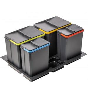 Cos de gunoi Axispace incorporabil in sertar, cu 2 compartimente x 15L si 2 compartimente x 7L, pentru corp de 700 mm imagine