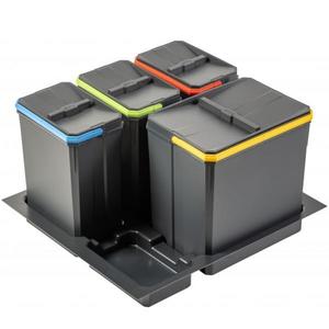 Cos de gunoi Axispace incorporabil in sertar, cu 3 compartimente x 7L si 1 compartiment x 15L, pentru corp de 600 mm imagine
