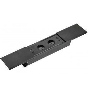 Priza incorporabila in blat Prestino, cu 2 prize Schuko, 2 porturi incarcare USB tip A + C, 1 port HDMI si 1 port RJ45, finisaj negru imagine