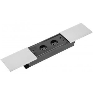 Priza incorporabila in blat Prestino, cu 2 prize Schuko, 2 porturi incarcare USB tip A + C, 1 port HDMI si 1 port RJ45, finisaj aluminiu imagine