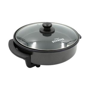 Tigaie electrica pentru gustari si pizza Schafer 20372, 1500 W, diametru 42 cm, capac din sticla imagine