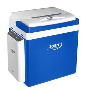 Lada frigorifica auto si camping Zorn Z 26 LNE, 25 litri, alimentare 12V/230V + acumulator extern Li-ion 7.8 Ah, racire-incalzire, alb-albastru imagine