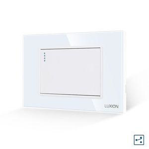 Intrerupator Simplu Cap Scara Mecanic LUXION cu Rama din Sticla, Standard Italian, 3M imagine