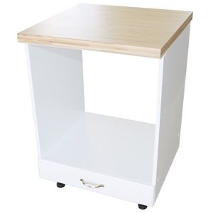 Corp pentru cuptor incorporabil cu sertar Zebra, Alb/MDF Alb lucios, cu blat artar, 60 x 85 x 60 cm imagine