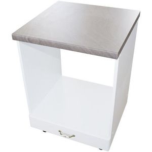 Corp pentru cuptor incorporabil cu sertar Zebra, Alb/MDF Alb mat, cu blat beton, 60 x 85 x 60 cm imagine