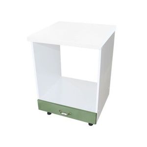 Corp pentru cuptor incorporabil cu sertar Zebra, Alb/MDF Verde, cu blat alb, 60 x 85 x 60 cm imagine