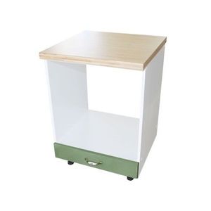 Corp pentru cuptor incorporabil cu sertar Zebra, Alb/MDF Verde, cu blat artar, 60 x 85 x 60 cm imagine