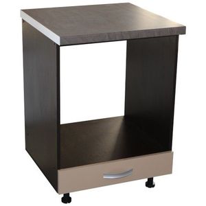 Corp pentru cuptor incorporabil cu sertar Zebra, Wenge/Cappuccino, cu blat beton, 60 x 85 x 60 cm imagine