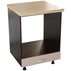 Corp pentru cuptor incorporabil cu sertar Zebra, Wenge/Cappuccino , cu blat artar, 60 x 85 x 60 cm imagine