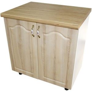 Masca pentru chiuveta cu 2 usi 80 cm Zebra, alb/MDF Sonoma Mustata, cu blat Artar 80 x 85 x 60 imagine
