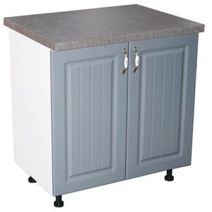 Masca pentru chiuveta cu 2 usi 80 cm Zebra, Alb/MDF Gri cu blat Beton, 80 x 85 x 60 cm imagine