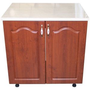 Masca pentru chiuveta cu 2 usi 80 cm Zebra, Wenge/MDF Cedru Mustata, cu blat Travertin, 80 x 85 x 60 cm imagine