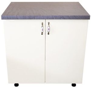 Masca pentru chiuveta cu 2 usi 80 cm Zebra, alb/MDF Vanilie, cu blat Artar, 80 x 85 x 60 cm imagine