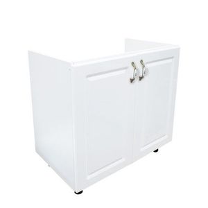 Masca pentru chiuveta cu 2 usi Zebra, Alba/MDF Alb lucios, fara blat, 80 x 82 x 50 cm imagine