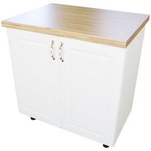 Masca pentru chiuveta cu 2 usi 80 cm Zebra, alb/MDF Alb Lucios, cu blat Artar, 80 x 85 x 60 cm imagine