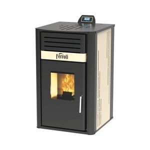 Termoșemineu pe peleți Ferroli Mirano Pellet N 30 kW 4, 3 kg/h panou digital 109, 1 x62, 1x65 cm imagine