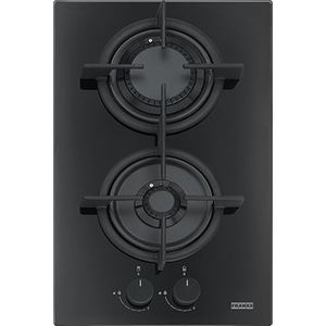 Plita gaz incorporabila Franke Crystal Black FHCR 302 2G HE BK C cu 2 arzatoare 310x510mm gratare fonta imagine