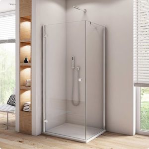 Perete lateral Ronal (SanSwiss) Annea ANT 120cm sticla AquaPerle 6mm bara stabilizatoare 45 grade profil crom imagine
