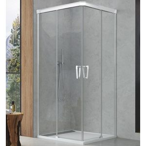 Usa culisanta cu parte fixa Ronal (SanSwiss) Cadura CAE2G 90cm orientare stanga sticla AquaPerle 6mm imagine