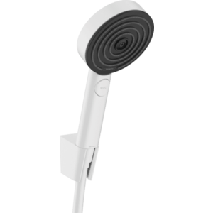 Set de dus Hansgrohe Pulsify Select S 105 3jet Relaxation EcoSmart cu agatatoare si furtun de dus 160cm alb mat imagine