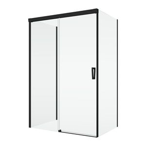 Perete lateral fix Ronal (SanSwiss) Cadura CAST 90cm sticla AquaPerle 6mm profil negru mat imagine