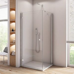 Perete lateral Ronal (SanSwiss) Annea ANT 100cm sticla AquaPerle 6mm bara stabilizatoare 45 grade profil crom imagine