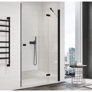 Usa de dus batanta cu segment fix Ronal (SanSwiss) Annea AN13D 120cm orientare dreapta sticla AquaPerle 6mm profil negru mat imagine