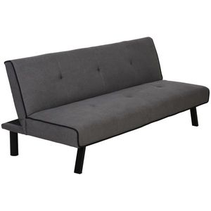 HOMCOM Canapea Extensibilă cu Spătar Reglabil în 3 Poziții și Șezut Tapițat, 170x76x72.5 cm, Gri | Aosom Romania imagine