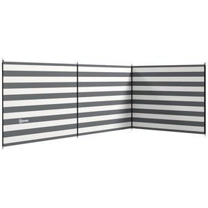 Outsunny Paravan de Plajă Pliabil din Poliester 540x150 cm Gri | Aosom Romania imagine