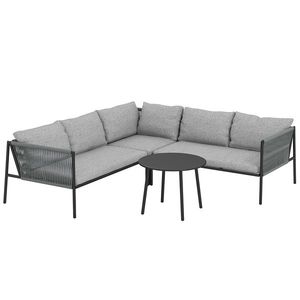 Outsunny Set Grădină Modular 5 Locuri Gri Închis | Aosom Romania imagine