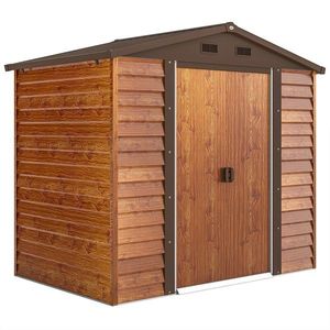 Outsunny Magazie de Grădină pentru Unelte 235.7x152x208.7cm Maro | Aosom Romania imagine