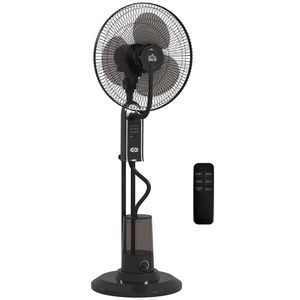 HOMCOM Ventilator cu Pulverizare de Apă, 3 Viteze și 3 Moduri cu Telecomandă, Negru | Aosom Romania imagine