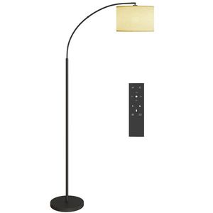 HOMCOM Lampada da Terra Regolabile Telecomando e Timer 1h Paralume Girevole Nero | Aosom Romania imagine