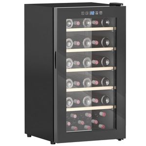 HOMCOM Frigider Vin pentru 41 de Sticle cu Temperatură Reglabilă Negru | Aosom Romania imagine