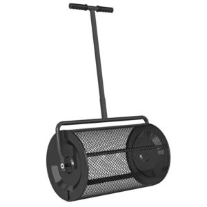 Outsunny Răspânditor Compost de 75L cu Mâner Reglabil în Formă de T din Metal Negru | Aosom Romania imagine