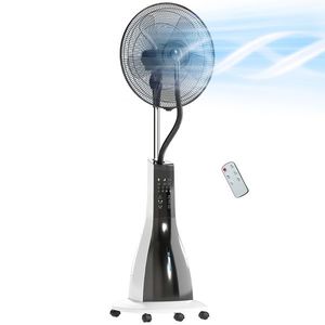 HOMCOM Ventilator cu Pulverizare de Apă, 3 Moduri și 3 Viteze, Alb și Negru | Aosom Romania imagine