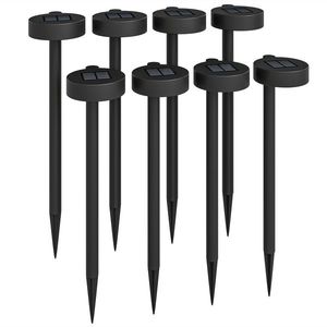 Outsunny Set 8 Lămpi de Exterior cu Energie Solară și Iluminare LED Negru | Aosom Romania imagine