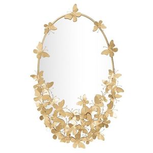 Oglinda decorativa Butterfly, Mauro Ferretti, 89.5 cm, fier, auriu imagine