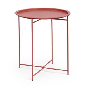Masuta de cafea pentru gradina/terasa Austin, Bizzotto, pliabila, D46x52 cm, otel, invelis e-coating, finisaj mat, teracota imagine