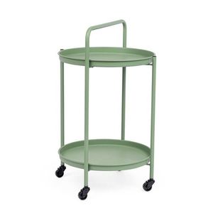 Carucior servire pentru gradina/terasa Austin, Bizzotto, D44.5x70 cm, otel, invelis e-coating, finisaj mat, verde sage imagine