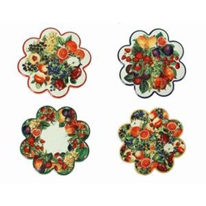 Set 4 suporturi de pahare, Le Primizie, Brandani, 11x11 cm, ceramica/pluta imagine
