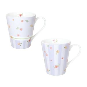 Set 2 cani, Polline Lilac, Brandani, D8.5x10 cm, 320 ml, portelan New Bone China imagine