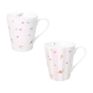 Set 2 cani, Polline Pink, Brandani, D8.5x10 cm, 320 ml, portelan New Bone China imagine