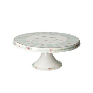 Platou cu picior pentru tort, Polline Green, Brandani, D20.5x9 cm, portelan imagine