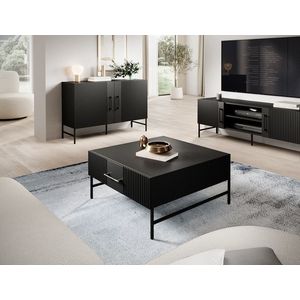Masuta de cafea ELTAP, Raftt, 82x82x40 cm, PAL/MDF, negru imagine